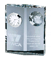 700-22013 Crystal Globe Desk Clock