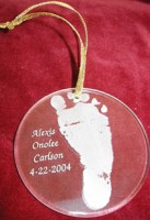 65091 Starphire Round Baby First Christmas Ornament