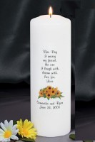 WDG - PERSONALIZED UNITY CANDLE WITH SUNFLOWER MOTIF