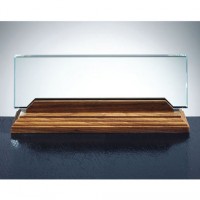 621-21011 Jade Glass Name Plate with wood stand
