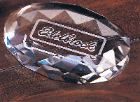 656-37001  Crystal Gem Cut Oval Paperweight