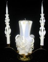 BW- Basket Weave Design Unity Candle