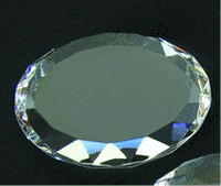 632-87001  Crystal Gem Cut Round Paperweight