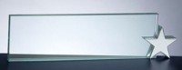 617-21015  Glass Name Plate with Chrome Star Holder