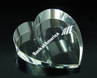 653-87010  Crystal Heart Paperweights