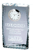702-22015 Beveled Plaque Crystal Desk Clock